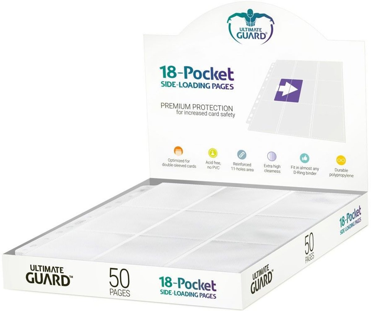 Ultimate Guard 18-Pocket Side Loading Pages (50-Pages, White)