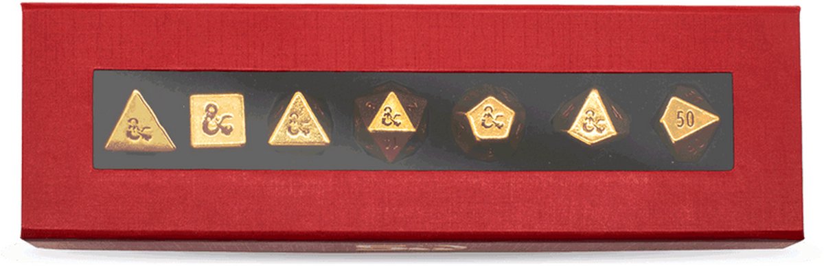 Heavy Metal D&D 50th Anniversary 7 RPG Dice Set: Gold