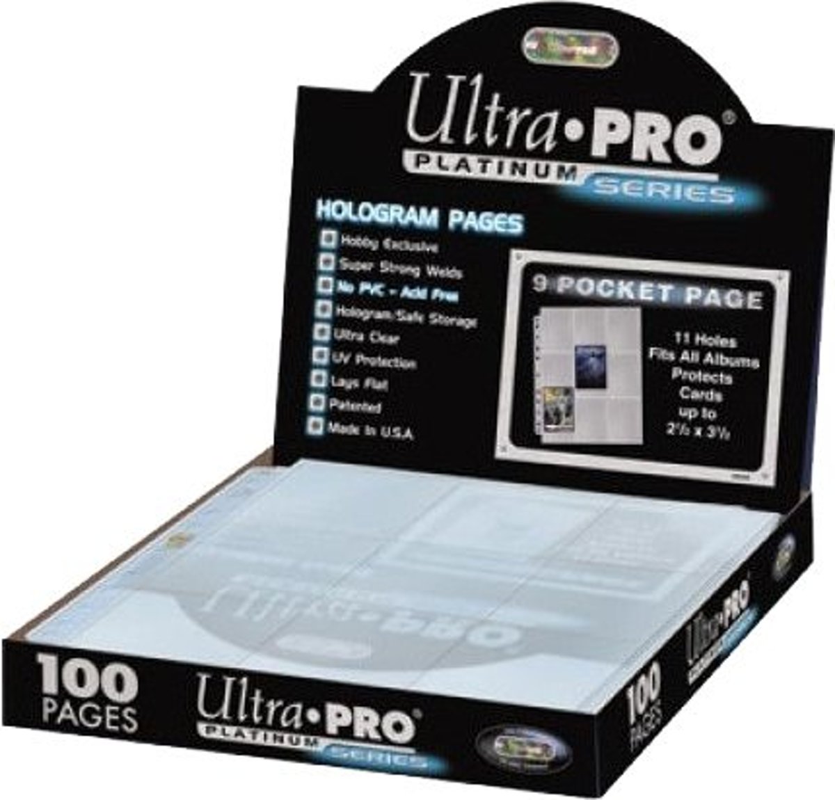 Ultra PRO Pages Platinum 9 Pocket - 11 hole - 100 Pages