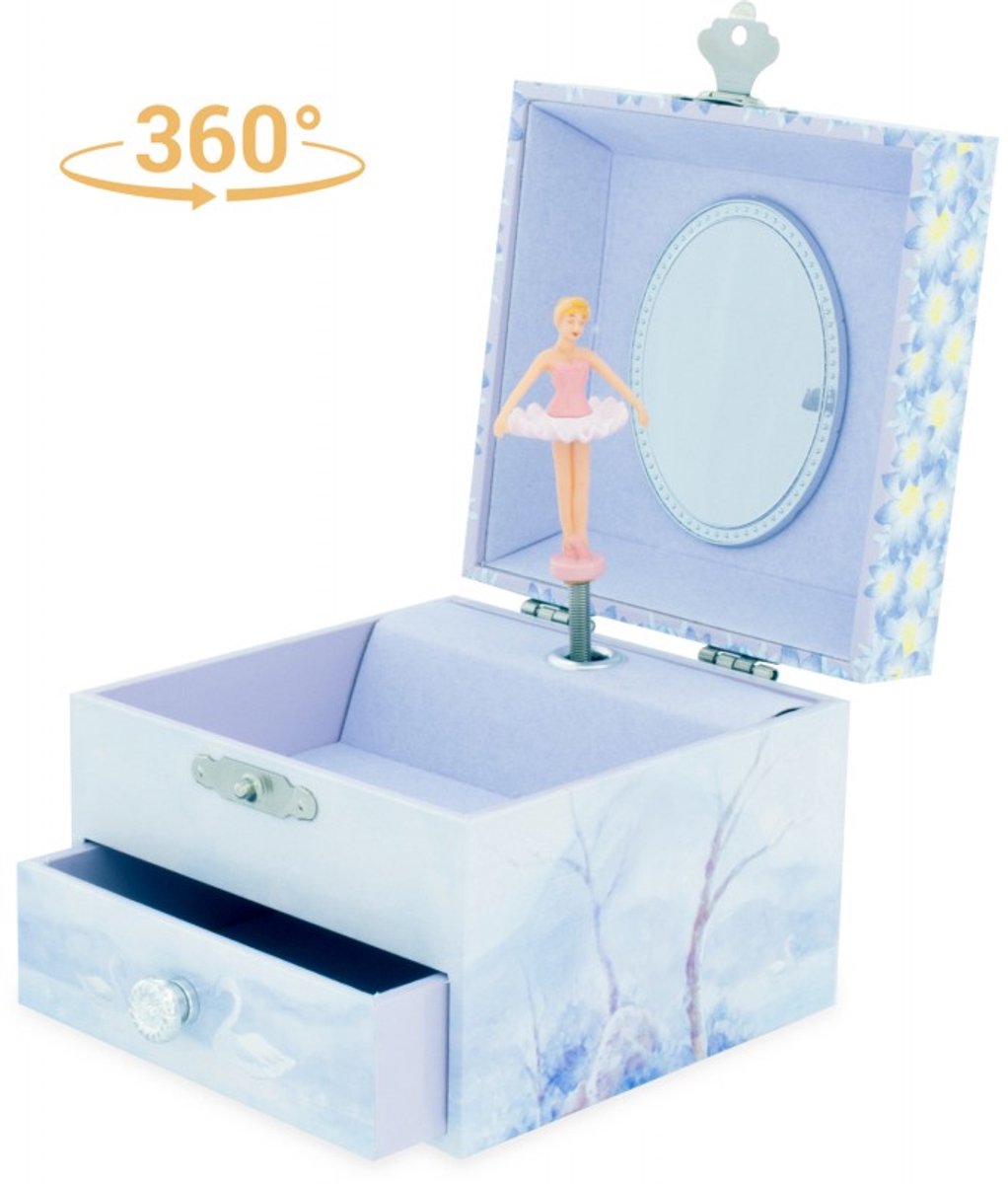 Ulysse Square Swan Lake Musical Box - 1 drawer