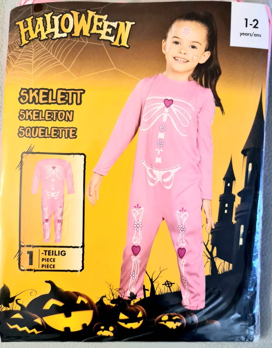 Halloween skelet babykostuum full body