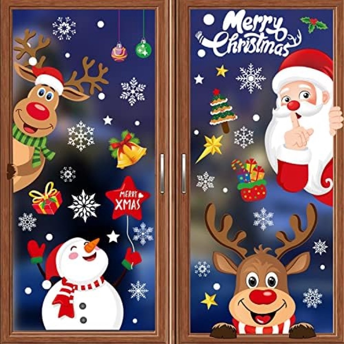 Raamstickers voor Kerstmis, herbruikbare statisch hechtende PVC-stickers