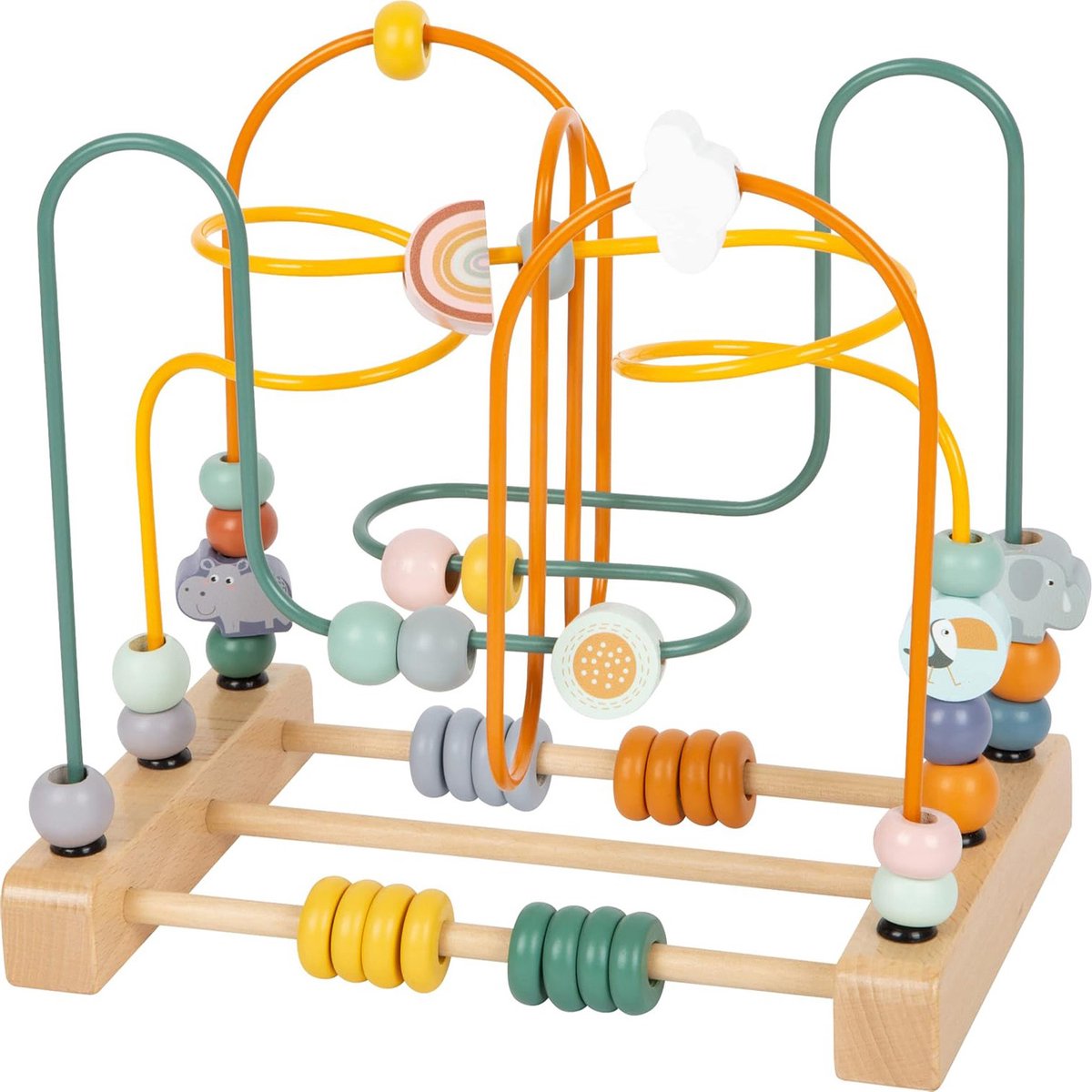oCreon Safari Kralenspiraal - Houten Speelgoed voor Kinderen vanaf 1 Jaar