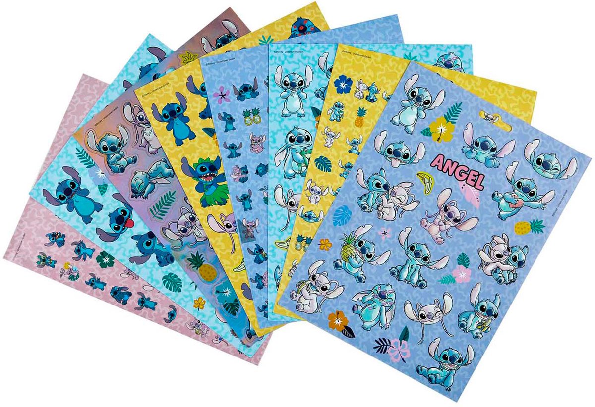 Stitch Stickervellen, 8st.