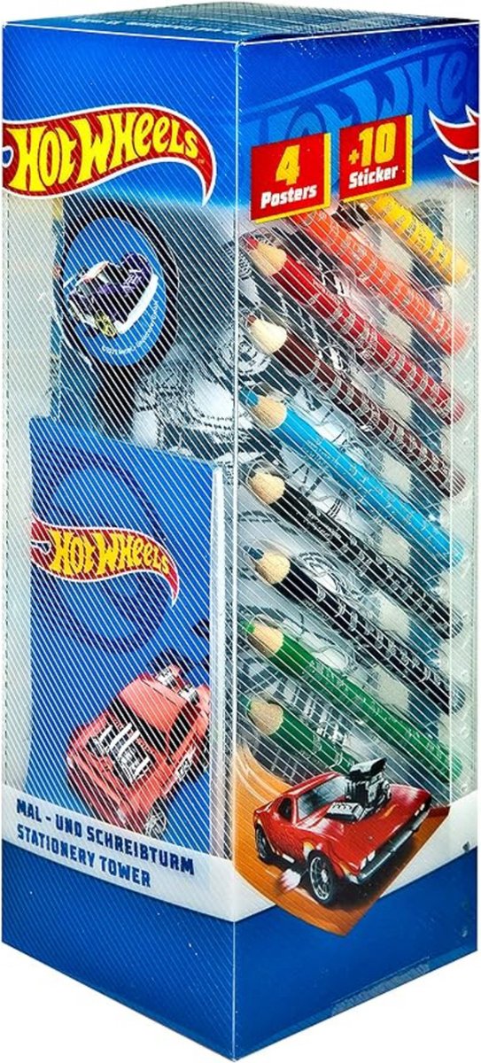 Undercover Hot Wheels stationery toren 35-delig teken- en schrijfpakket.