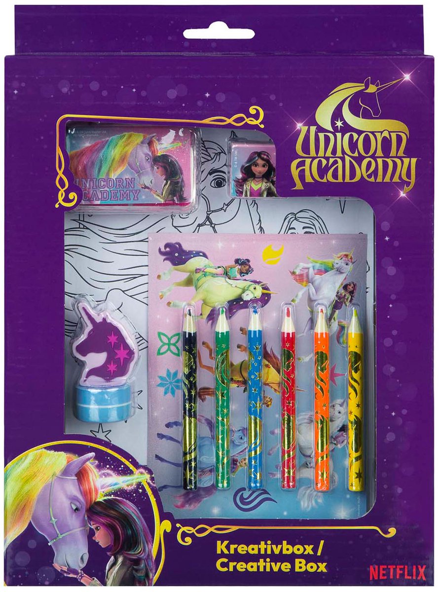 Undercover knutselbox unicorn academy paars 21-delig creatief speelgoed.