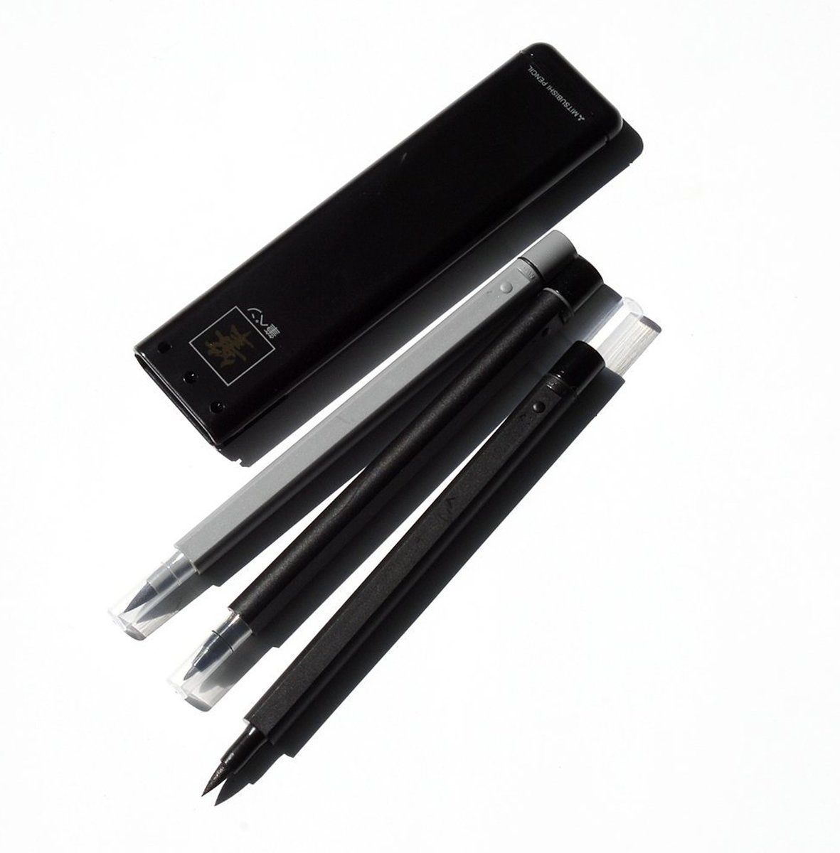 Uni Mitsubishi Brush Pennen  Set van 3 - Grijs  Fine & Broad Tip