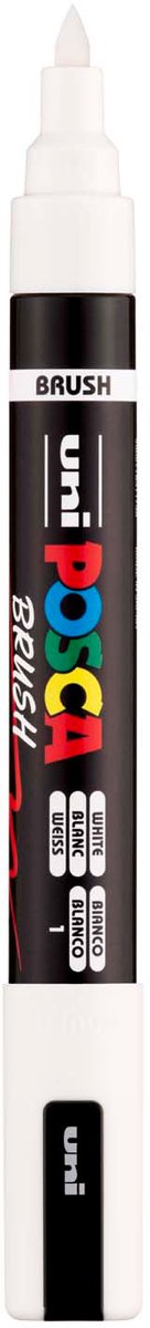 Uni Posca Brushmarker PC5BR Wit - Brushpunt 1-4 mm