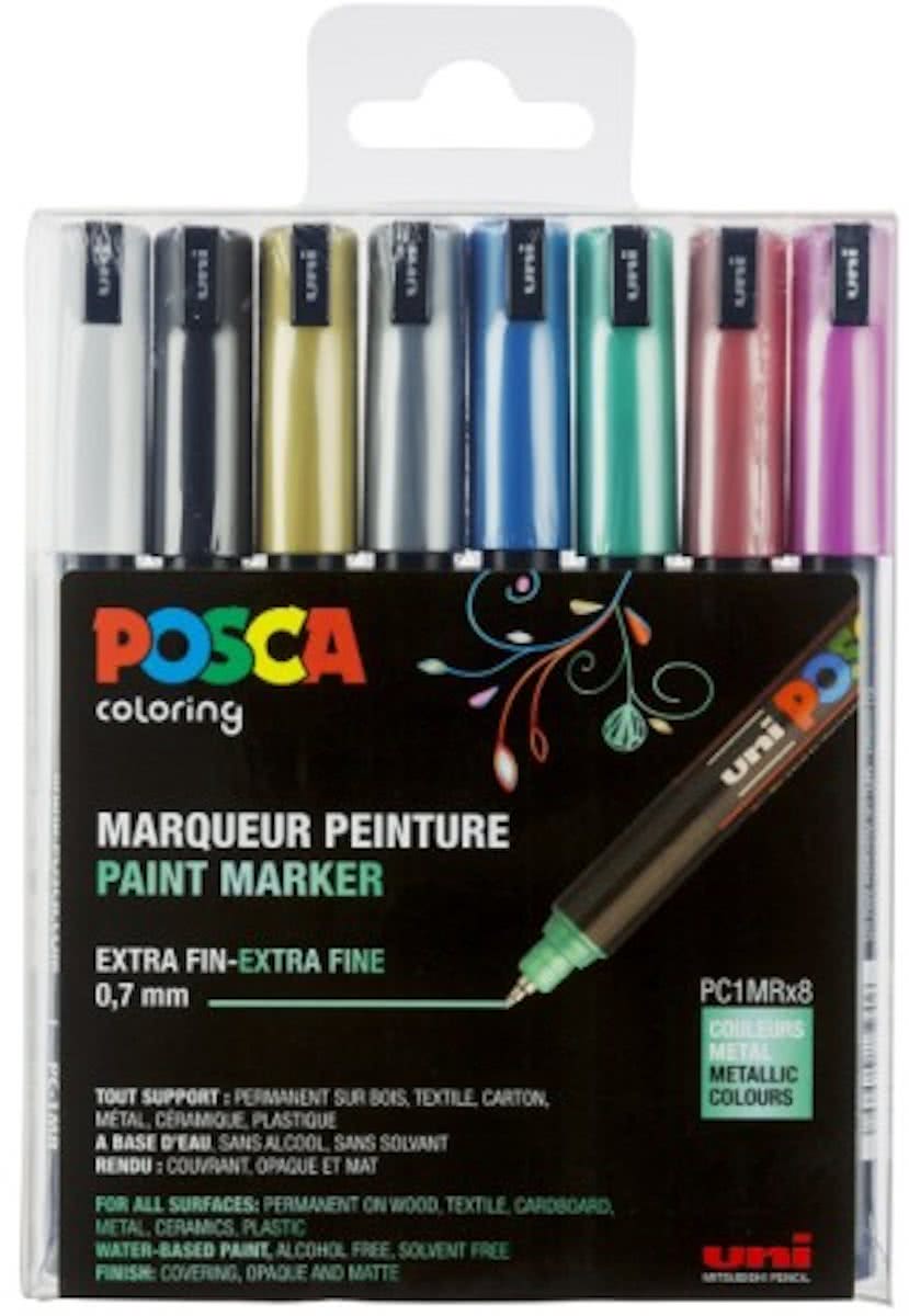 Uni Posca Stiften Metallic Colors PC1MR 0.7 mm lijn