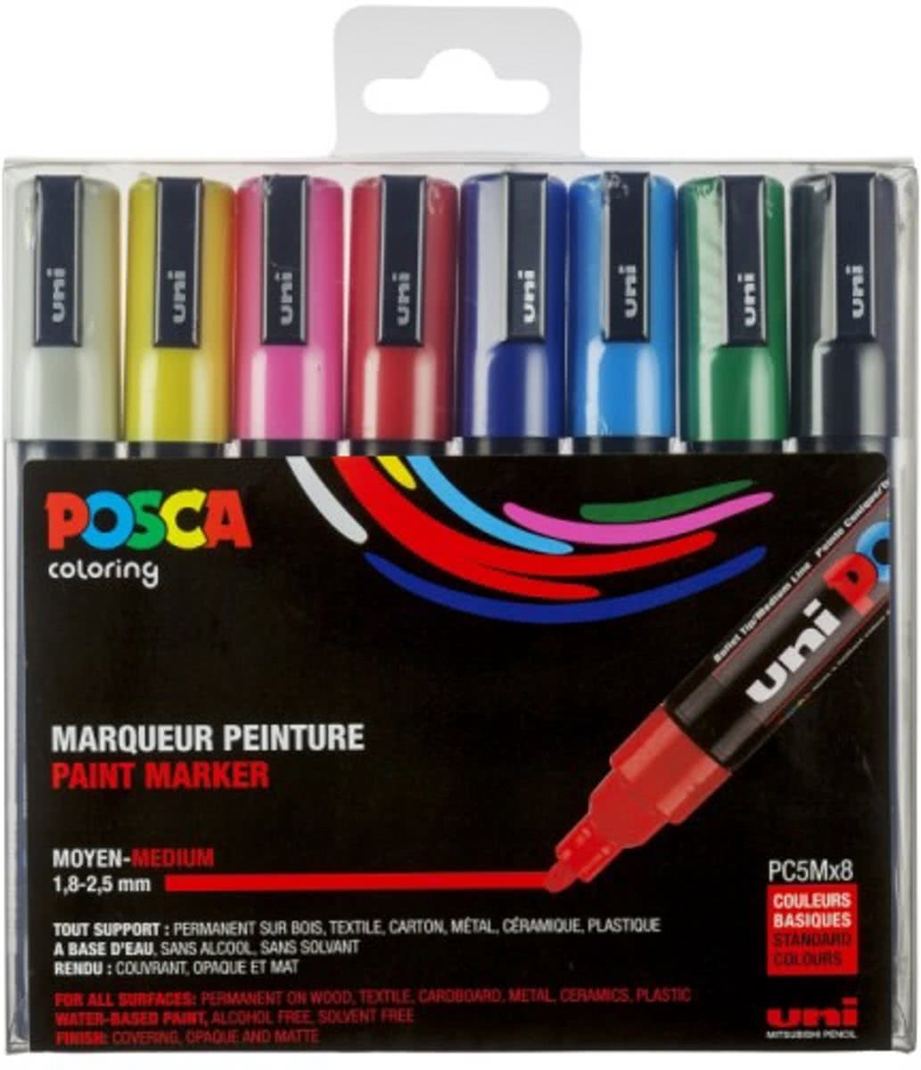 Uni Posca Stiften Standard Colors PC5M 2.5 mm lijn