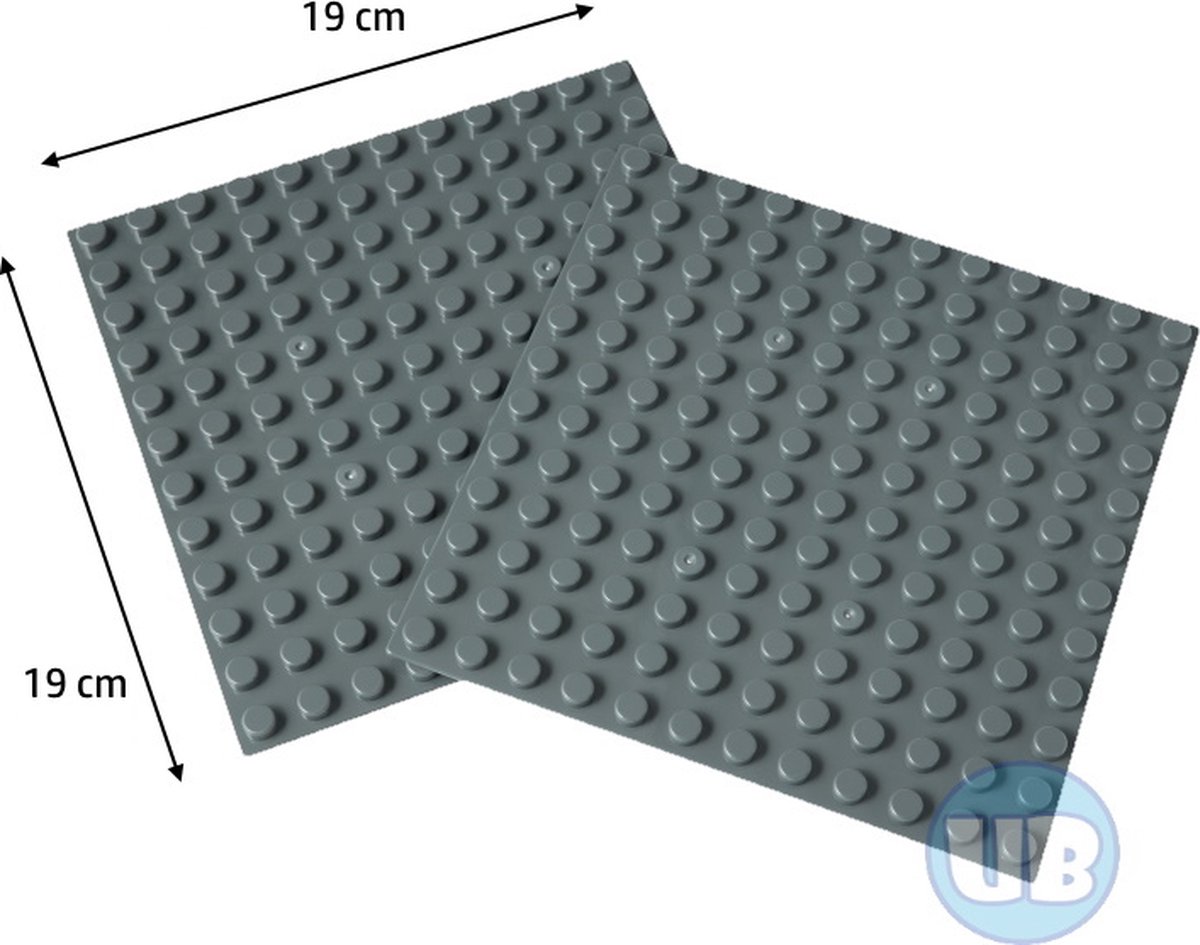 Bouwplaat grijs - 19 x 19 cm - 2 stuks