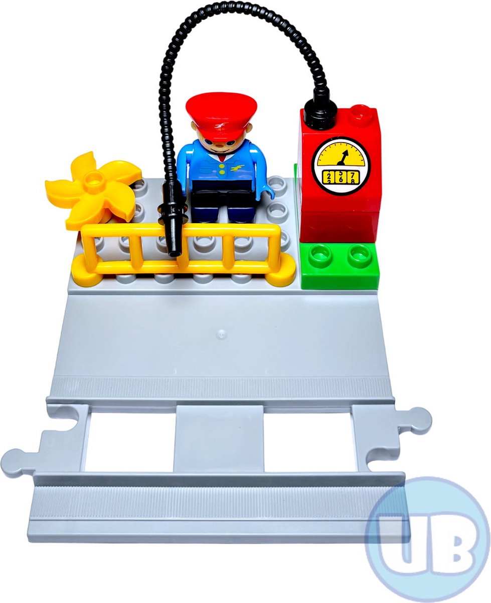 Treinrails spoorweg perron - tankstation - lichtgrijs - 8 delig