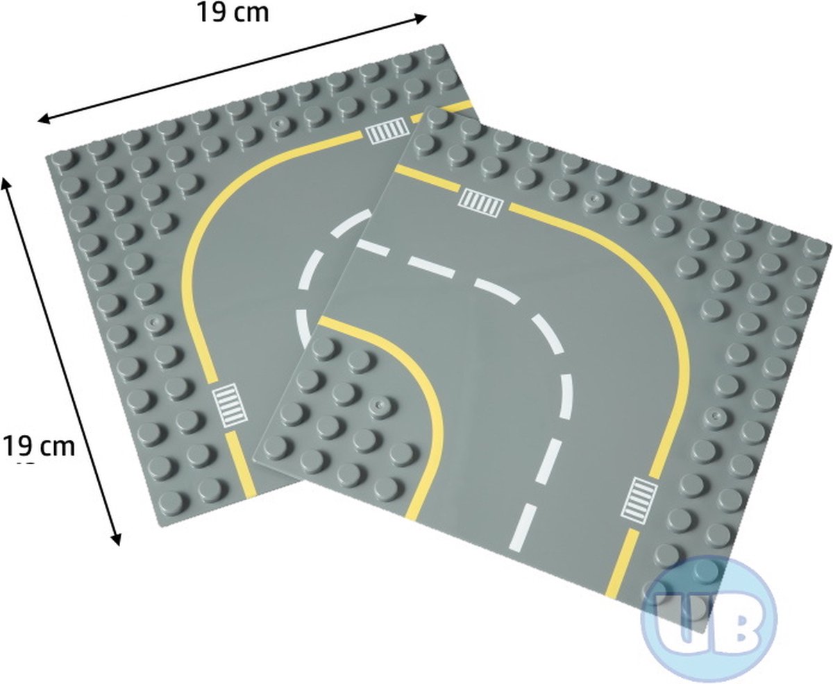Wegenplaat bocht - 19 x 19 cm - 2 stuks