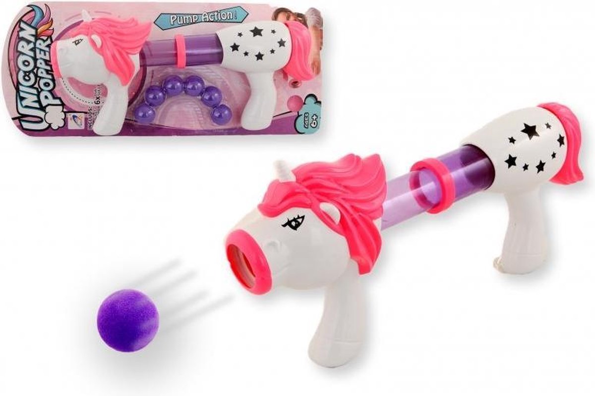   popper gun 35cm met 6 ballen