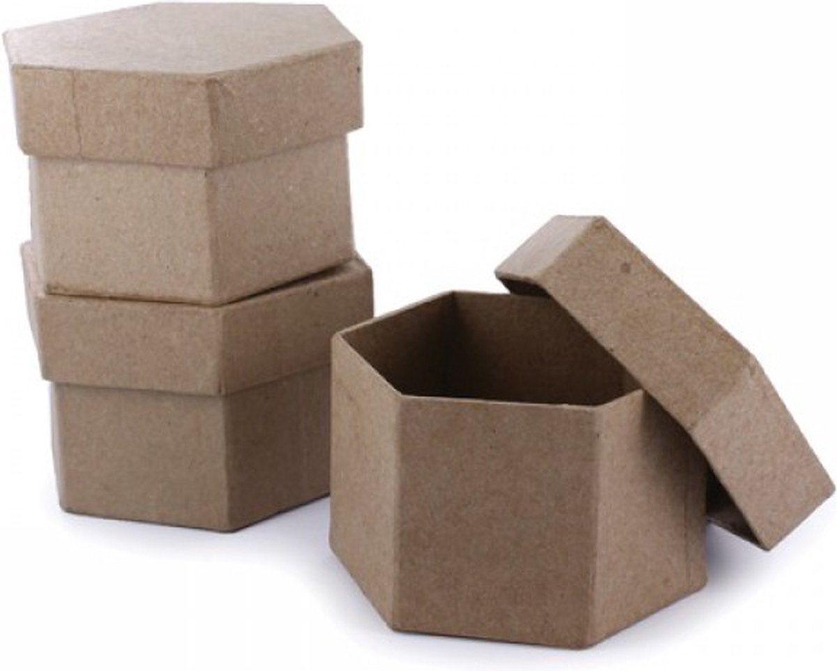 Lot 10 mini bo√Æte hexagone 90x77x52mm