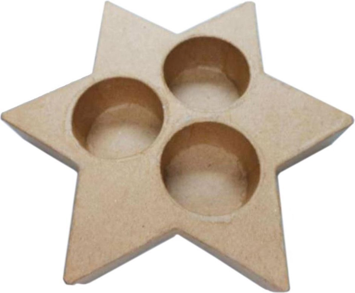 Ster kaarsenhouder - papier-maché - 15cm