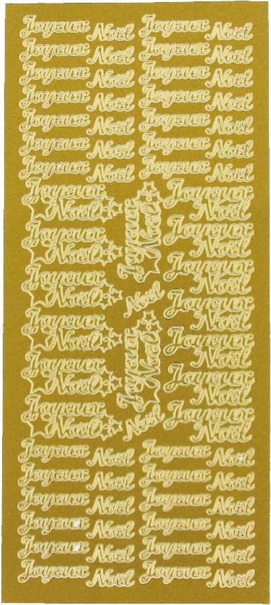 Stickervel goud in het Frans - Joyeux Noël - set van 3 stuks