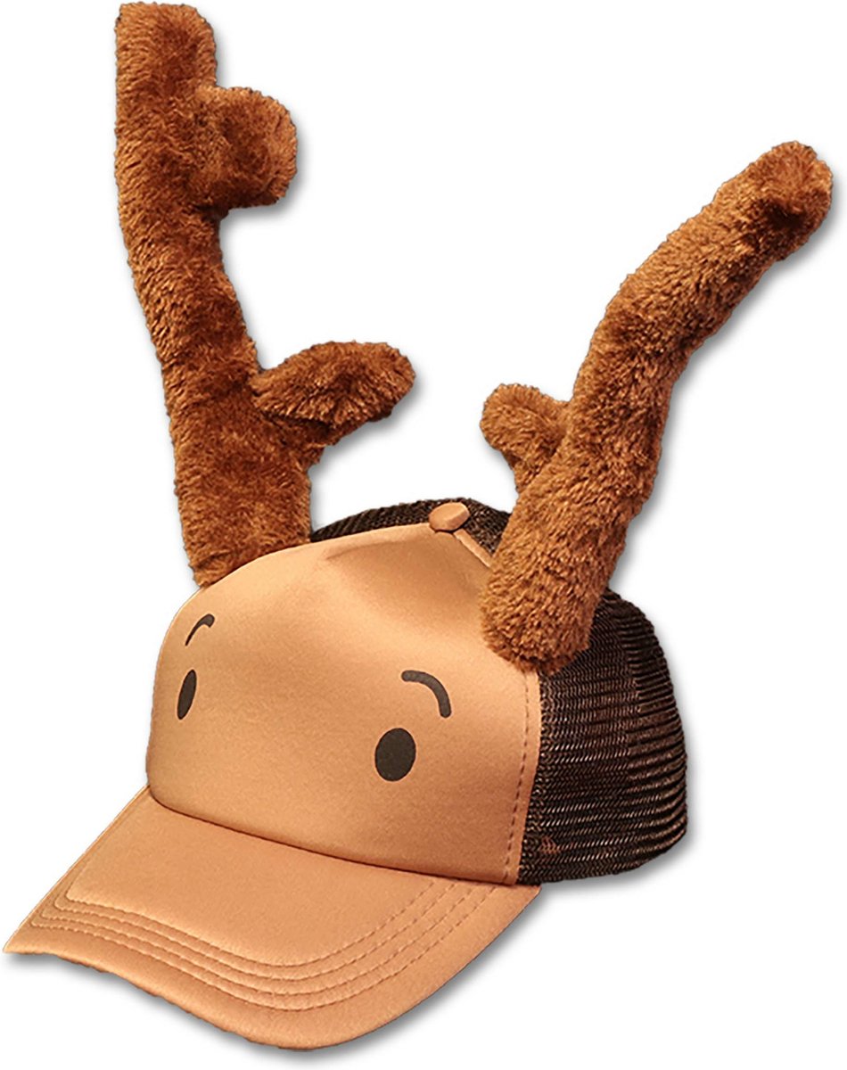 Unique Living Rendier pet - rendier gewei - bruin - polyester - volwassenen - accessoires