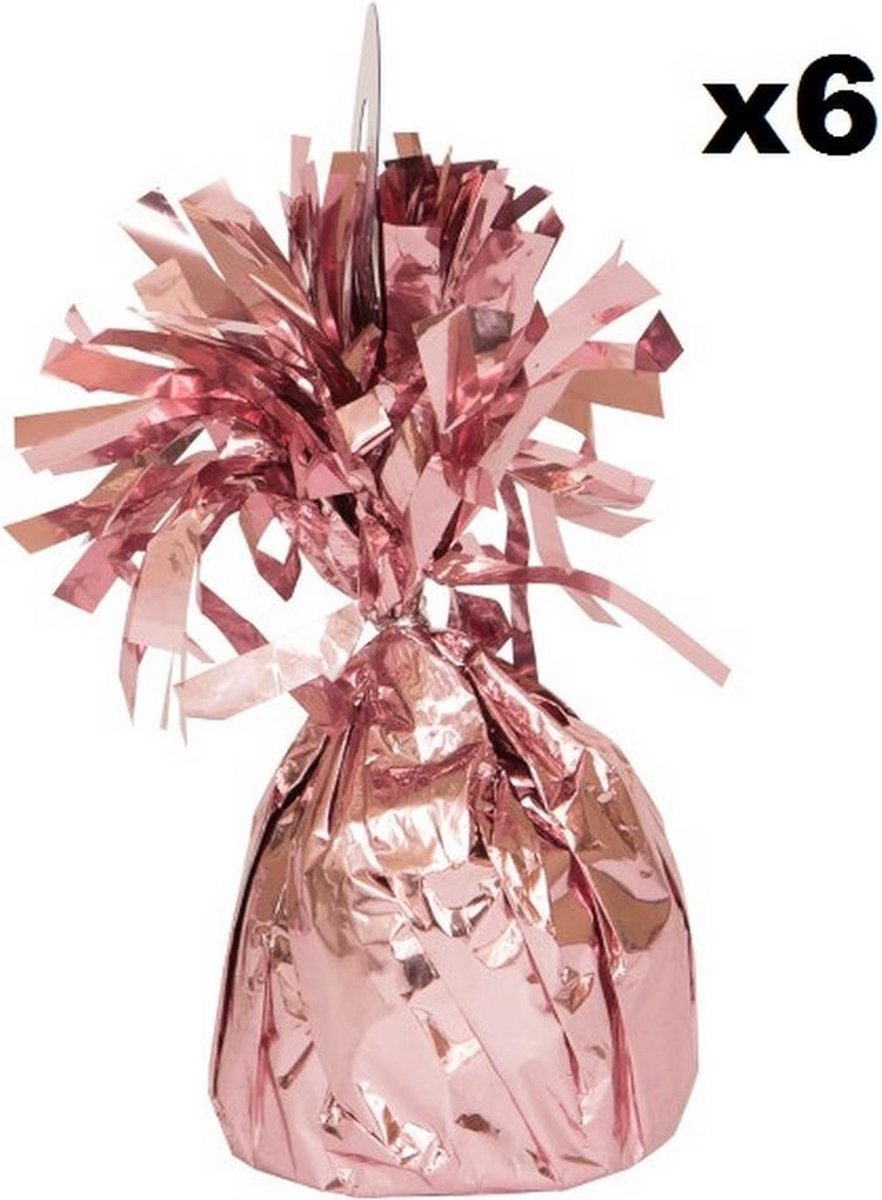 Unique Party Folie kwastjes Ballongewichten (Pakket van 6) (Roze Goud)
