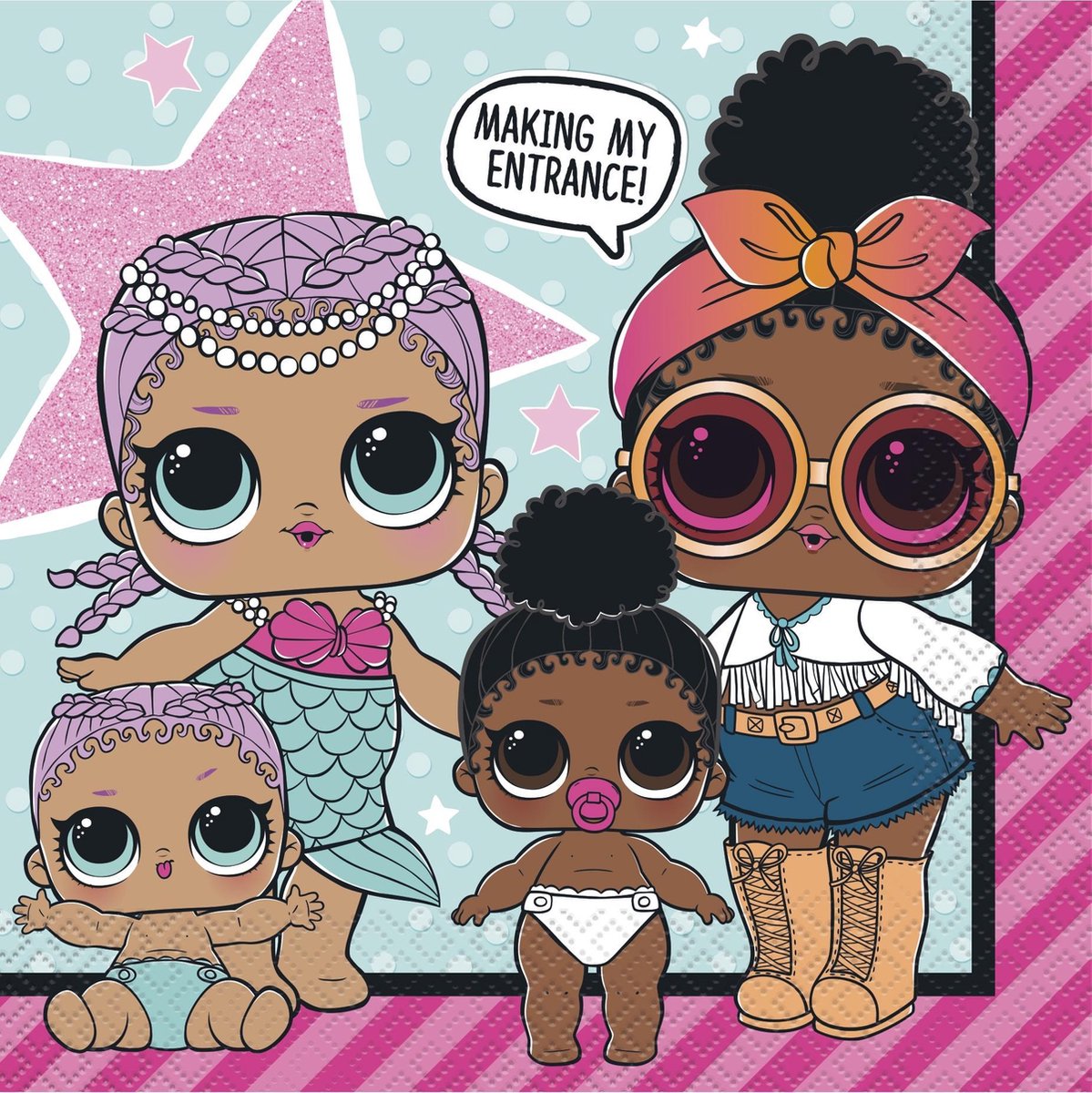 UNIQUE - 16 papieren Lol Surprise servetten