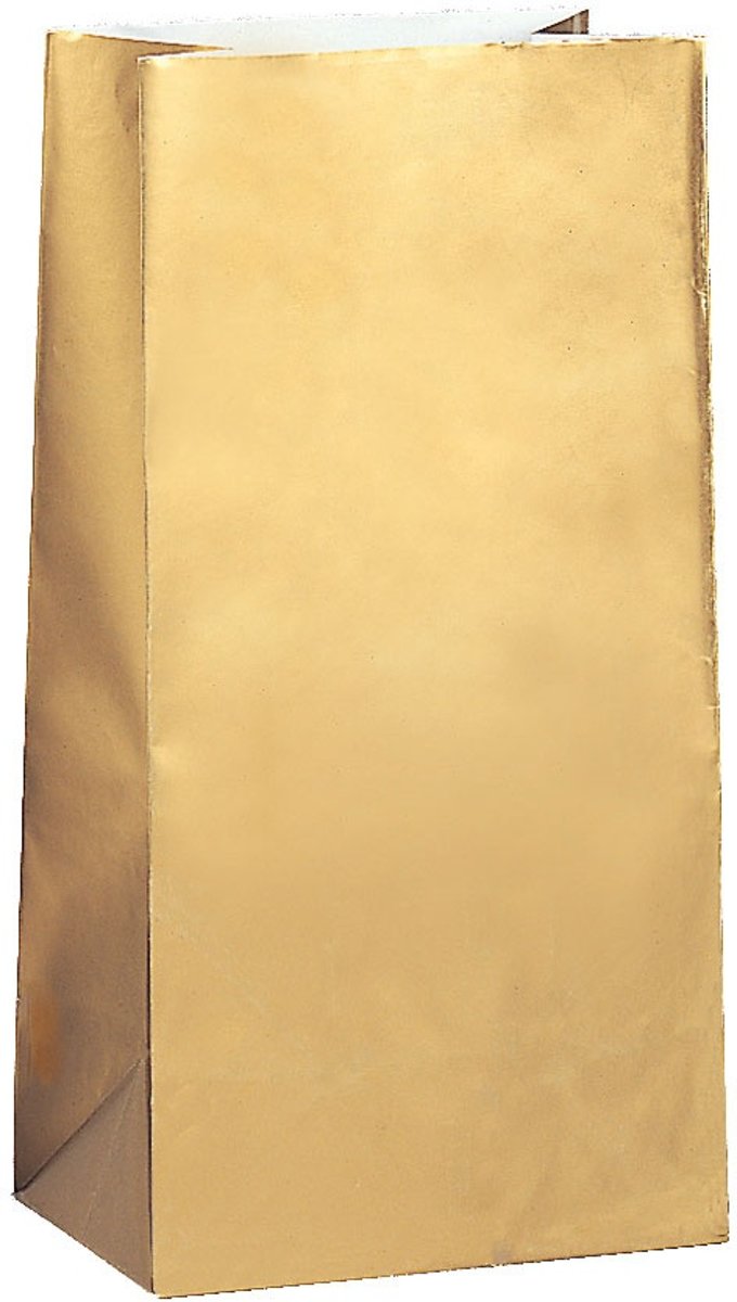 Unique Feestzakjes Papier Goud 25 X 13,5 X 8 Cm 10 Stuks