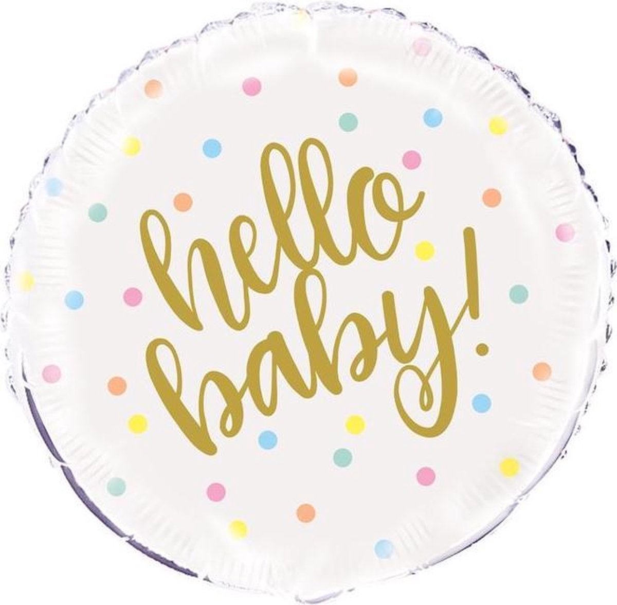 Unique Folieballon Hello Baby 45 Cm Wit/goud