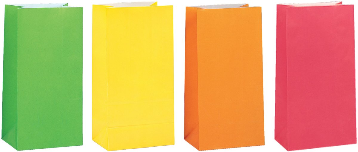Unique Uitdeelzakjes Papier Assortie 25 X 13,5 X 8 Cm 10 Stuks