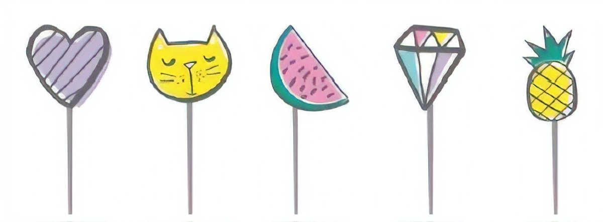 Unique Verjaardagskaarsjes Birthday Icons 6 Cm 6 Stuks