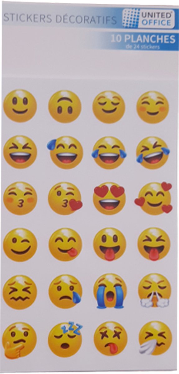 Decoratieve stickers SMILE Emoji. Glimlach iconen. 240 stuks sticker
