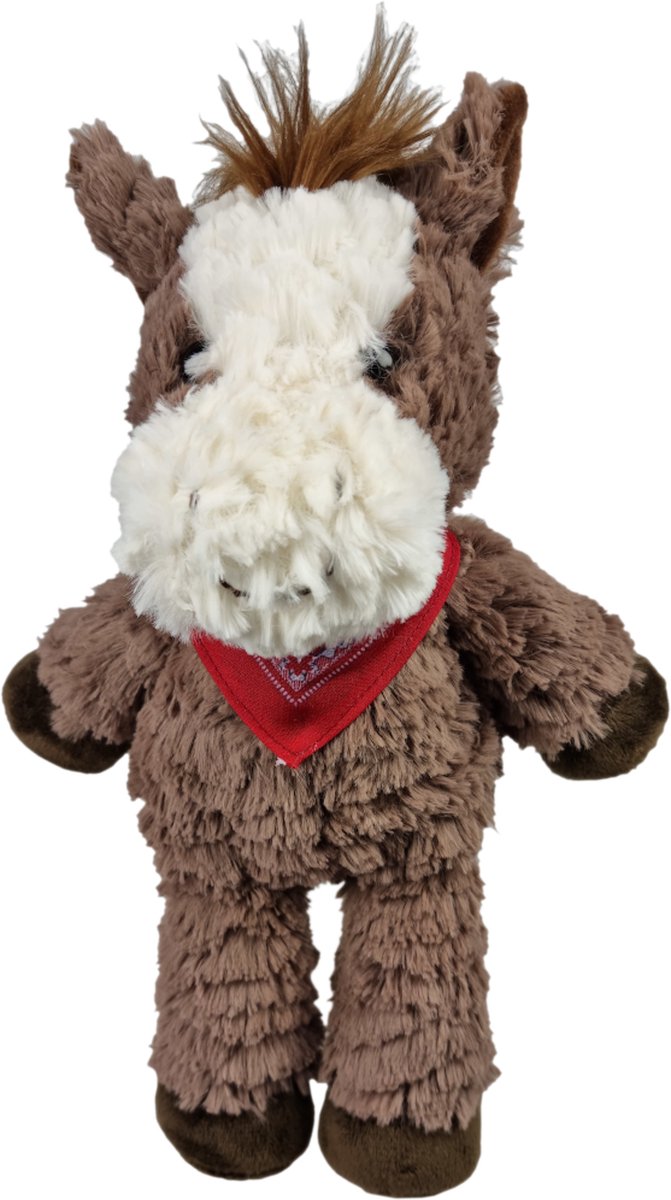 UNITOYS – Paardje Han met boerenzakdoek – Knuffel – 28 cm – Bruin