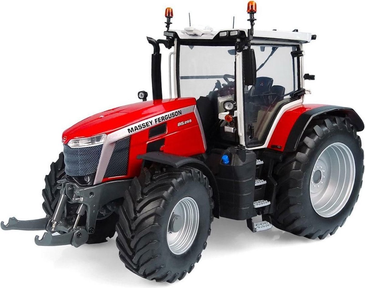 De 1:32 Diecast Modelauto van de Masey Ferguson MF 8S.265 Tractor van 2018 in rood. De fabrikant van het schaalmodel is Universal Hobbies. Dit model is alleen online verkrijgbaar