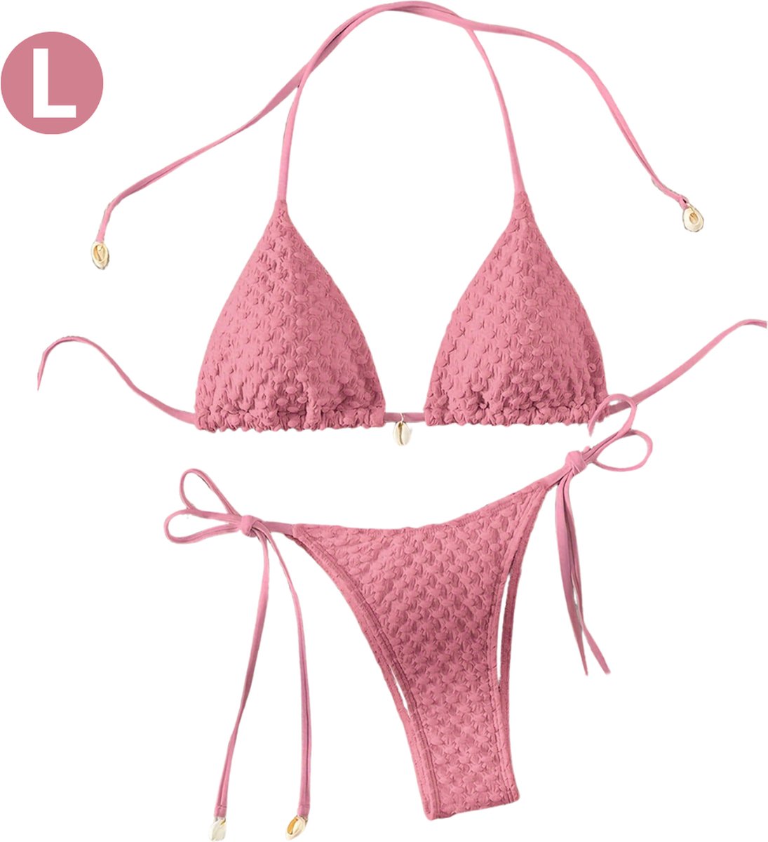 Bovista Bikini Dames - Meisjes Bikini - Badpak - Push Up - Vrouwen Badkleding - Zwemmen - Sexy Set - Top & Broekje - Roze - Maat L