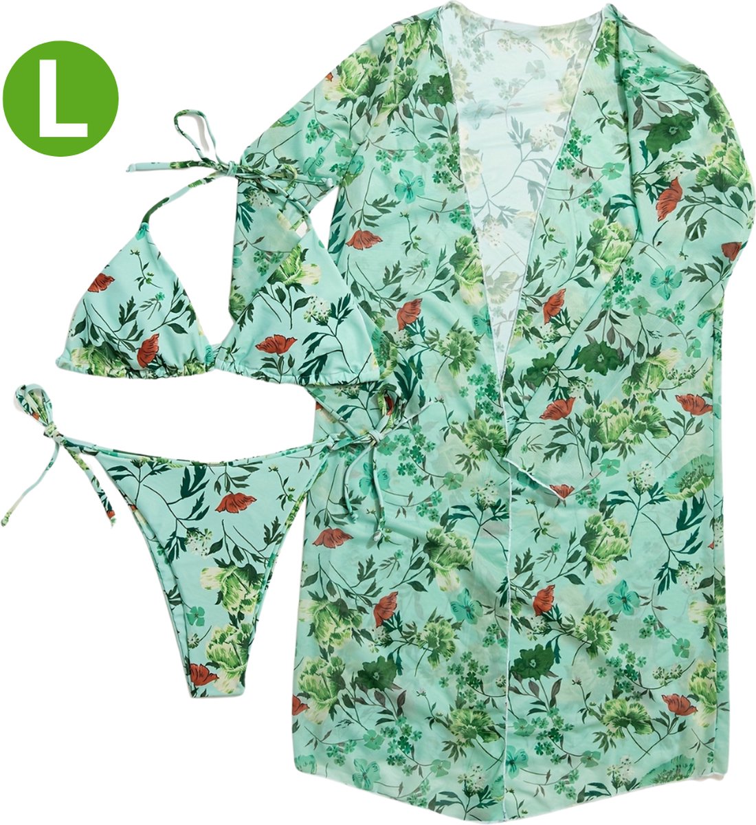 Bovista Bikini Dames - Meisjes Bikini - Badpak - Push Up - Vrouwen Badkleding - Zwemmen - Sexy Set - Top & Broekje - Smaragd Groen - Maat L