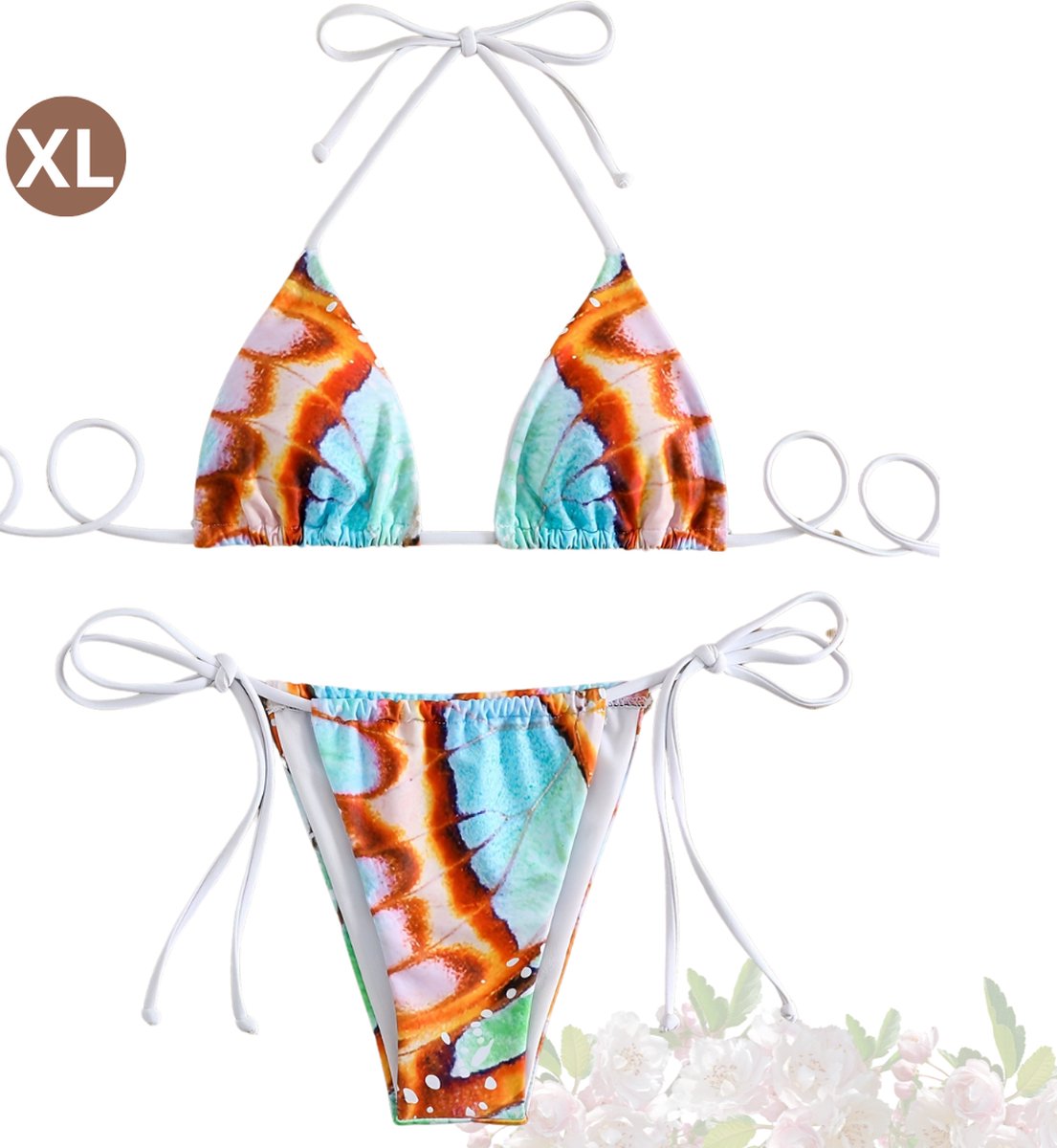 Bovista Bikini Dames - Meisjes Bikini - Badpak - Push Up - Vrouwen Badkleding - Zwemmen - Sexy Set - Top & Broekje - Wit - Maat XL