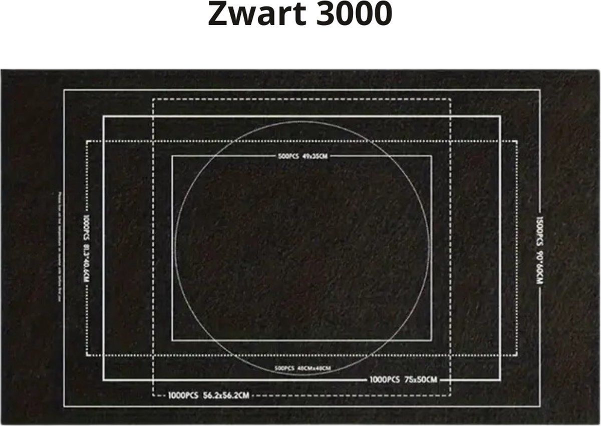 Bovista   - Portapuzzle - Puzzelmap - 1000 Stukjes - 1500 Stukjes - 2000 Stukjes - 3000 Stukjes - Puzzelkoffer - Puzzelbord - Opbergsysteem - Zwart - Inclusief Accessoires
