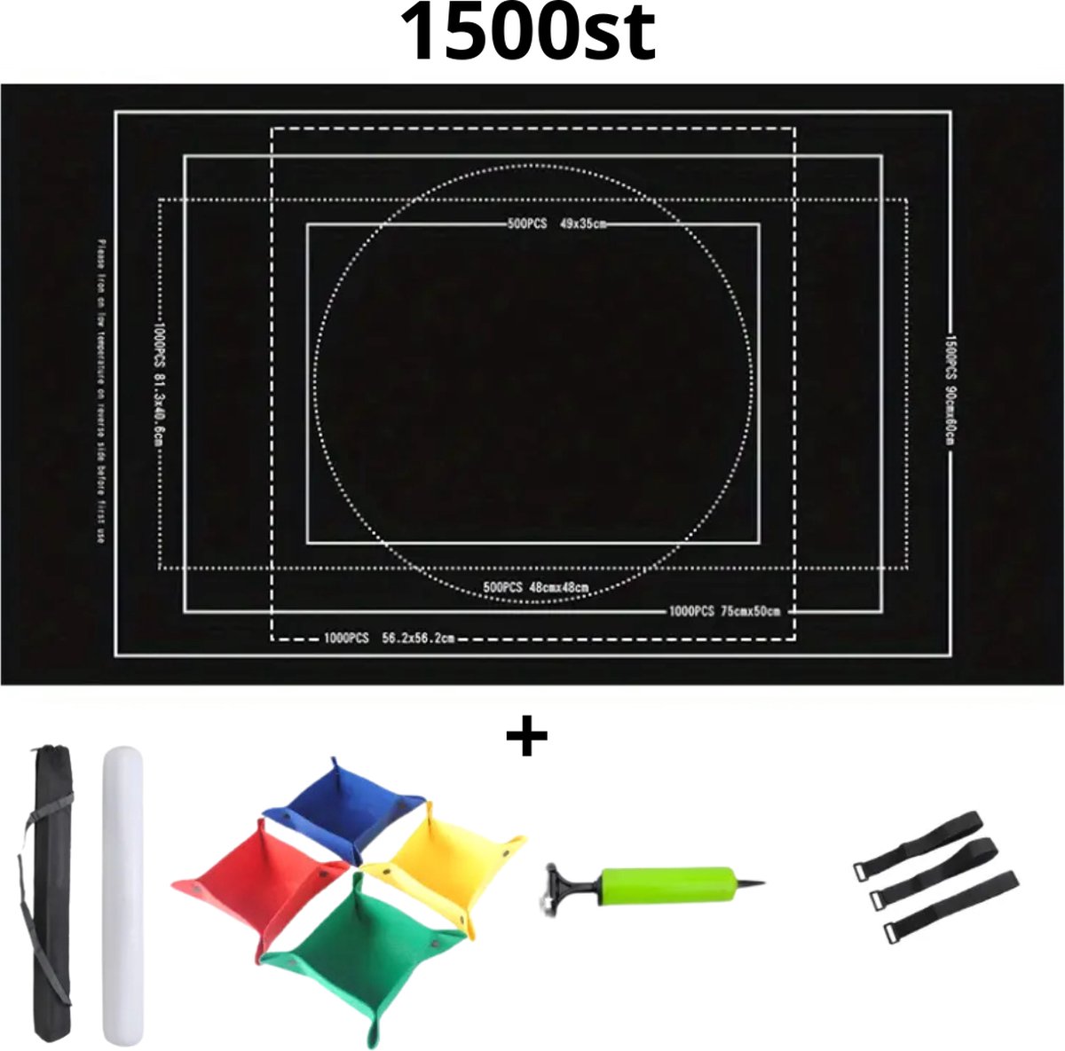Bovista Puzzelmat - Portapuzzle - Puzzelmap - 500 Stukjes - 1000 Stukjes - 1500 Stukjes - Puzzelkoffer - Puzzelbord - Opbergsysteem - Grijs - Inclusief Accessoires