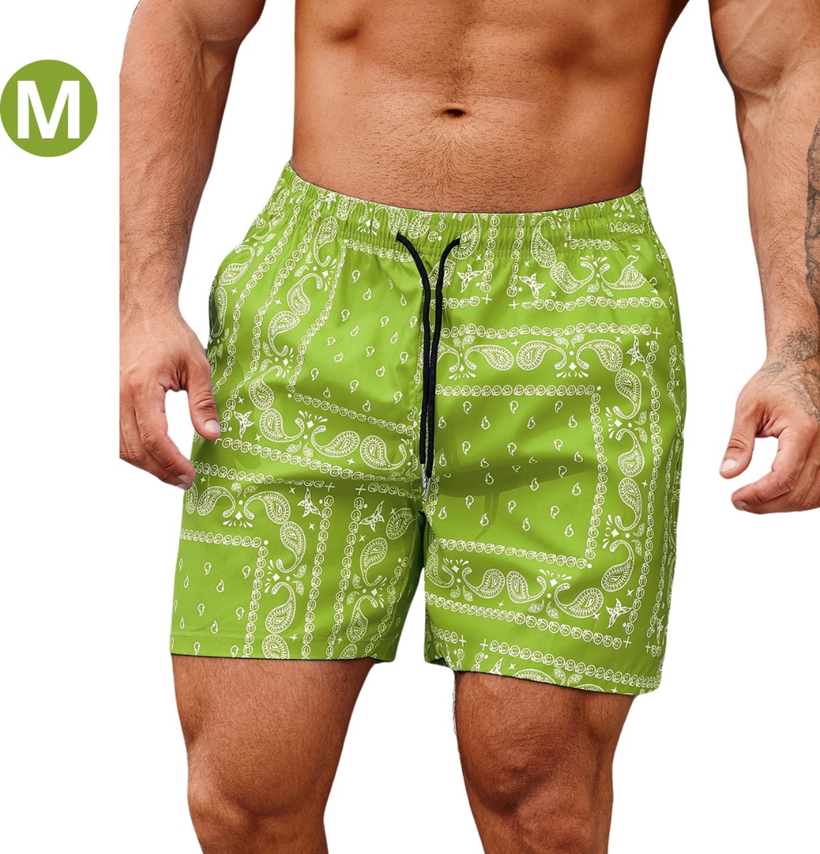 Bovista Zwembroek Heren - Zwem Broek Mannen - Badkleding - Zwemmen - Jongens - Swimming Shorts - Zomerbroek - Met Zakken - Groen - Maat M