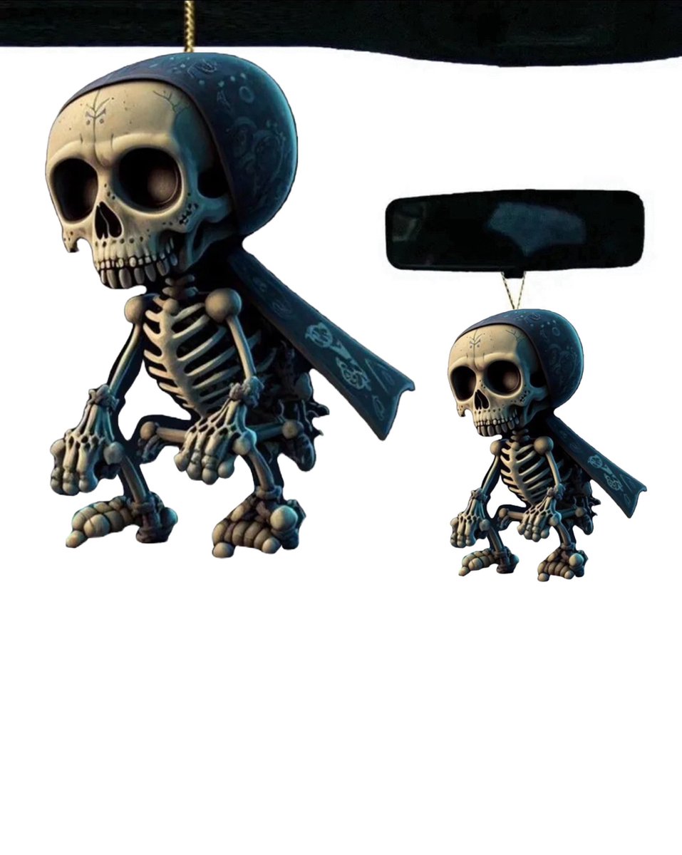 2D Acryl stoere Skelet Auto Spiegel hanger Figuurtje E