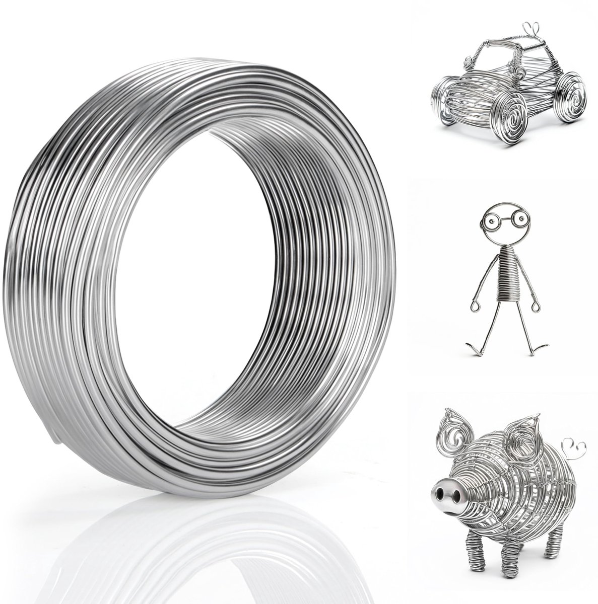 Unyqoos ® Flexibele Zilverkleurige Aluminium Draad voor Creatieve Knutselprojecten van 10 Meter Lang