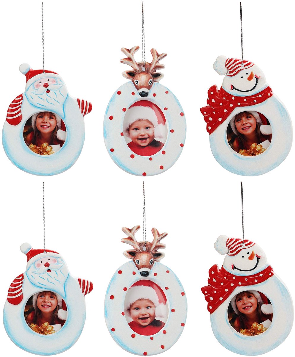 Unyqoos ® Unieke Fotolijst Hangers voor Kerstboom - Set van 6 Decoratieve Fotohouders