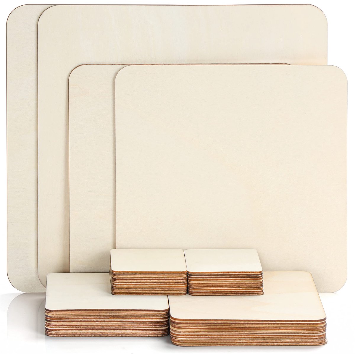 Unyqoos ® Veelzijdige set van rechthoekige houten platen voor creatieve projecten - 44 stuks in 5 maten