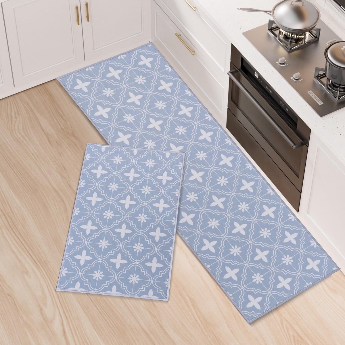 Unyqoos® Antislip Keukenloper Set voor Comfortabel en Veilig Koken, 2 Stuks, Wasbaar, Meerdere Kleuren Beschikbaar