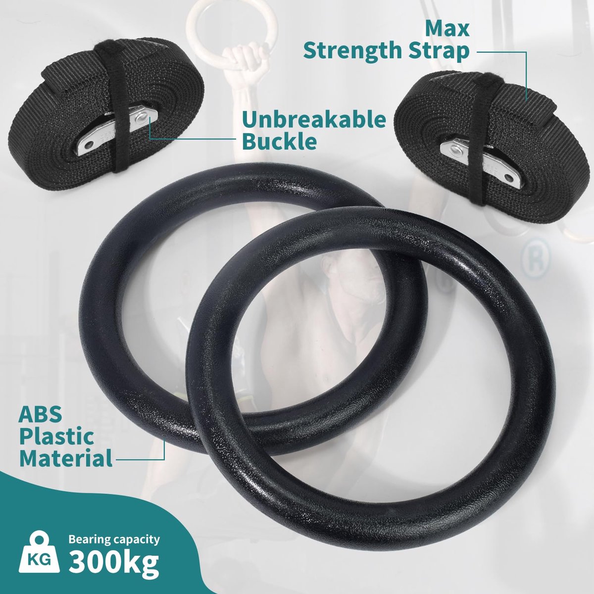 Unyqoos® Verstelbare gymnastiekringen van ABS-kunststof voor binnen- en buitentraining