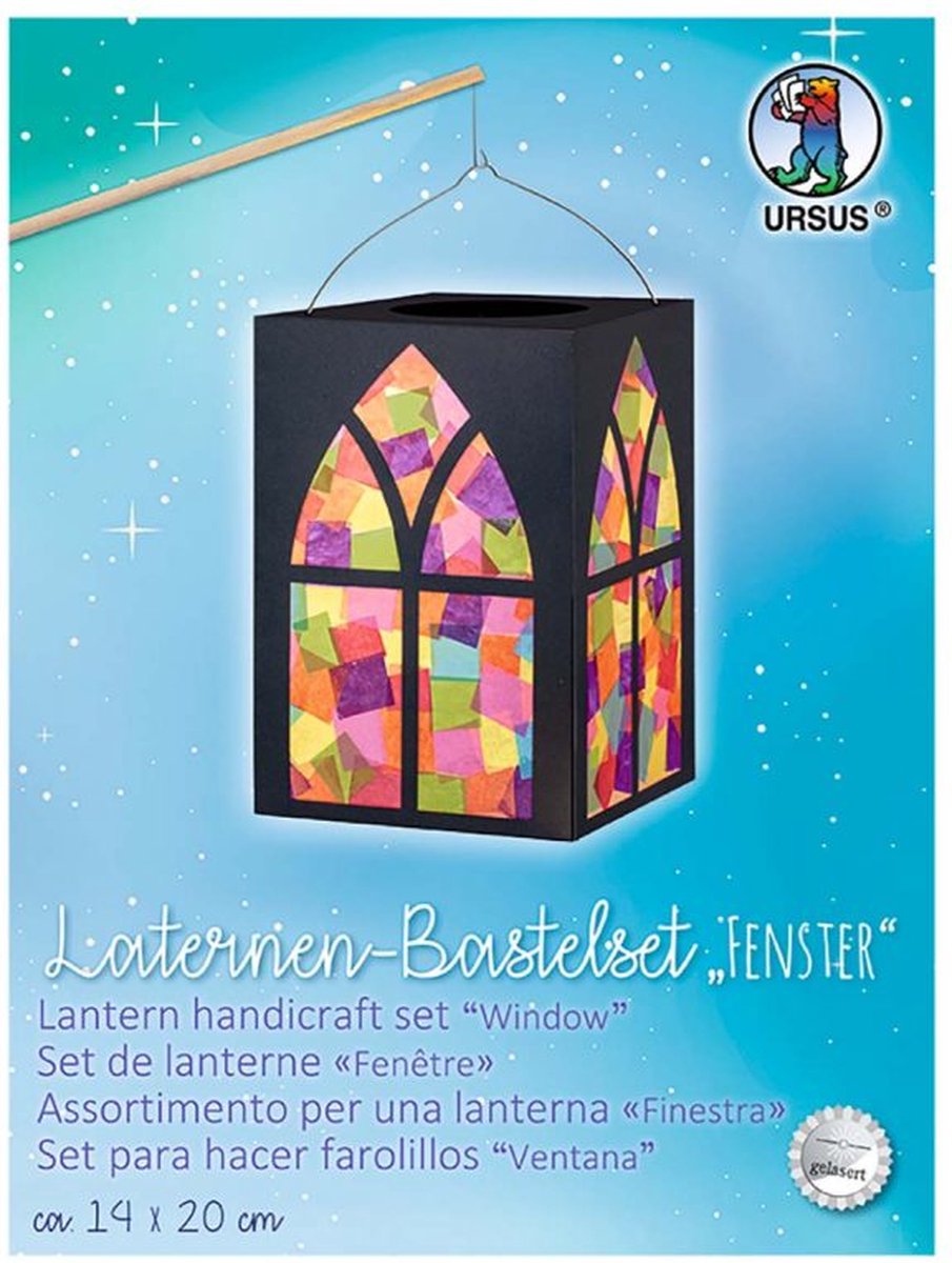 URSUS 18880099, Lampion, Papier, Zwart, Monochromatisch, Rechthoekig, 140 mm