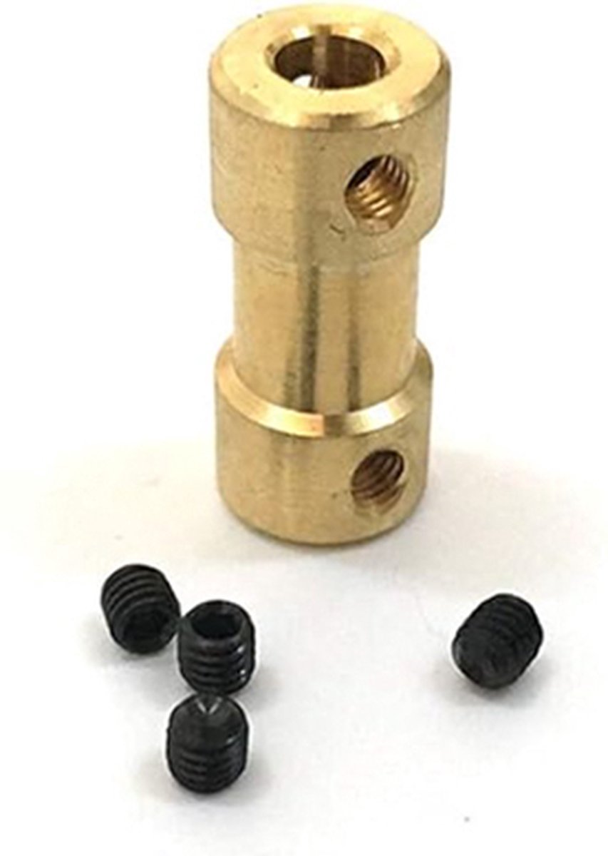 Messing As koppeling 2mm naar 2mm Askoppeling