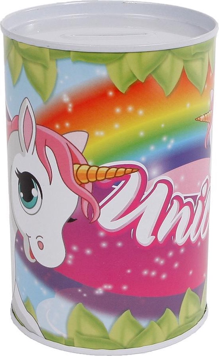 Van Manen Spaarpot Unicorn Meisjes Staal 8,5 X 11,5 Cm