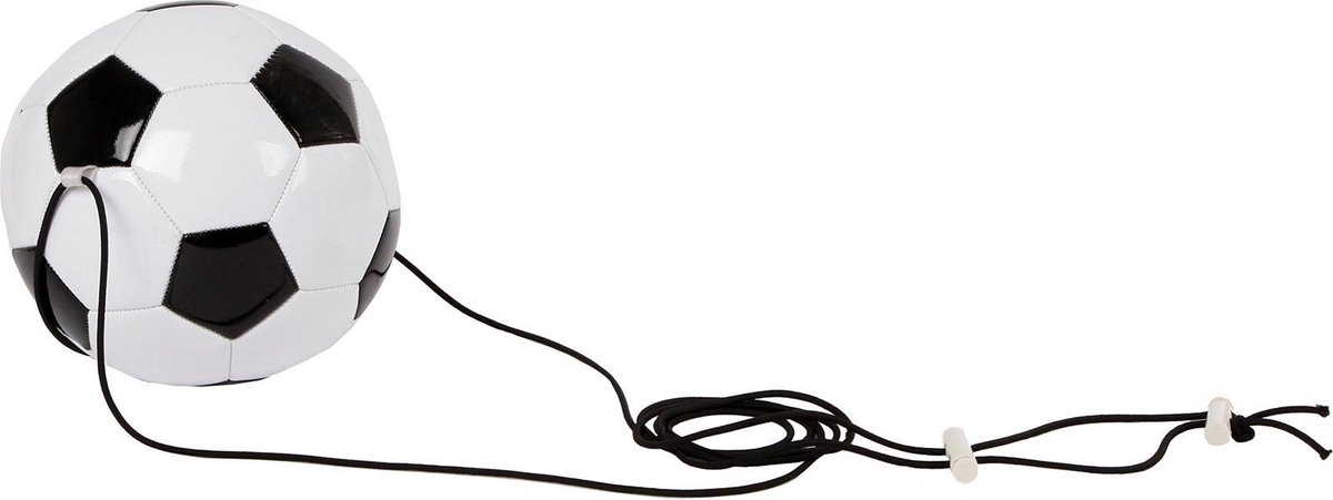 Van Manen Voetbal Met Elastiek 19 Cm Kunstleer Zwart/wit