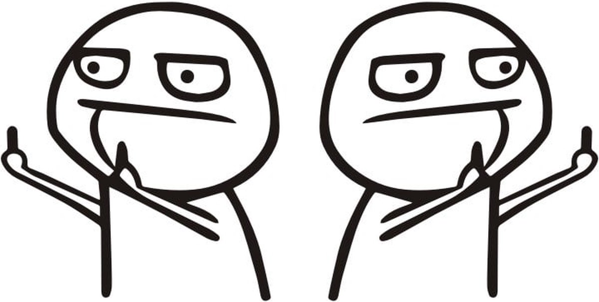 VCTparts Cartoon JDM Sticker Middelvinger Zwart Reflecterend Vinyl Decal Tuning Japper