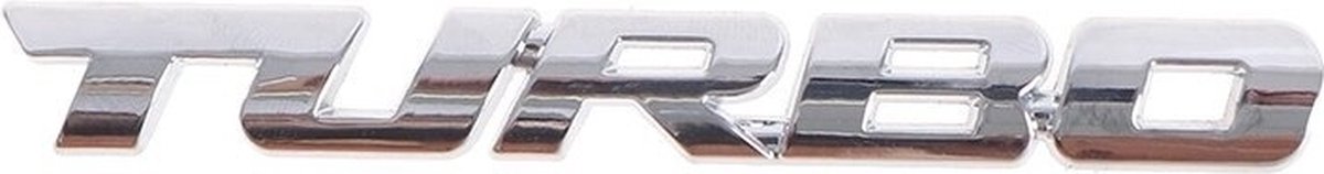 VCTparts® 3D Turbo Sticker Logo Embleem zilver Chrome