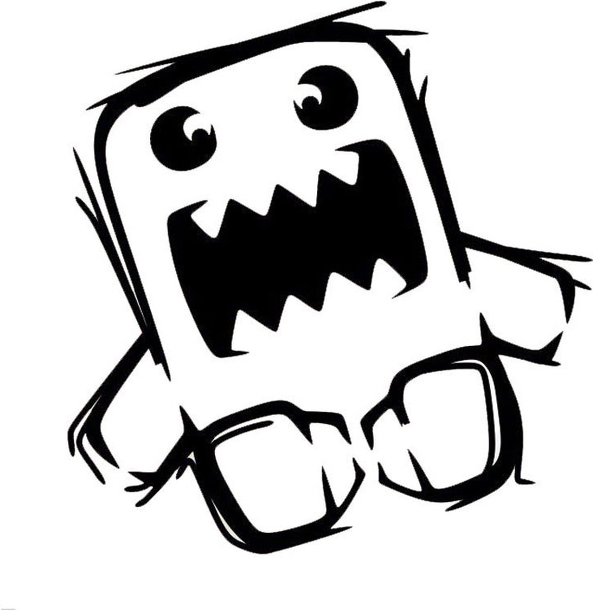 VCTparts® Cartoon JDM Sticker Domo Kun Zwart Tuning Decal Japanese Drift